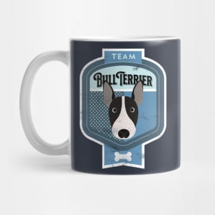 Team Bull Terrier - Distressed English Bull Terrier Beer Label Design Mug